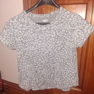 Old Navy Gray Leopard Print Women's Top